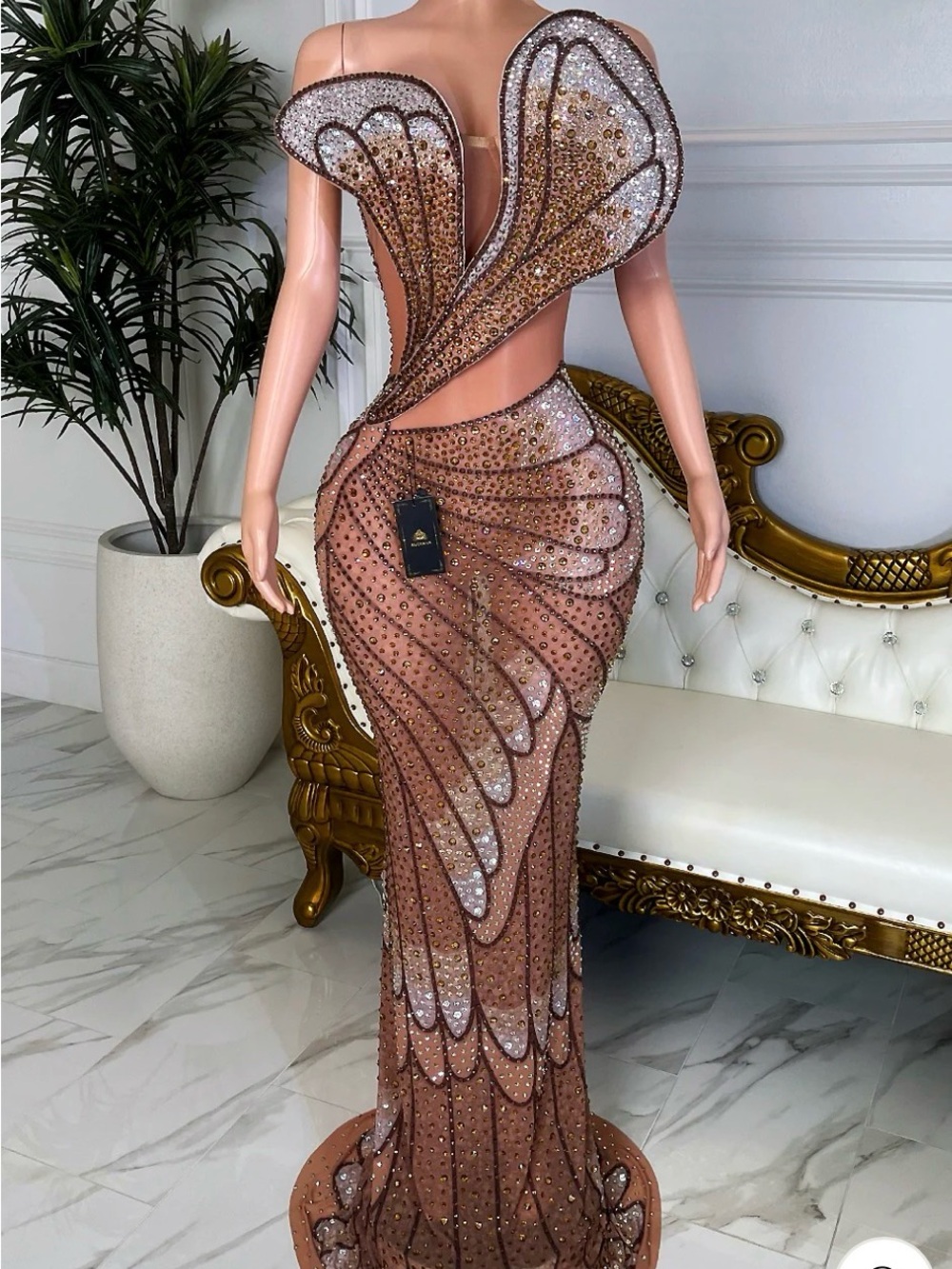Amekana Petal Kiss Dress Bronze